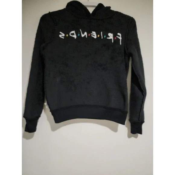 Friends TV Show Womens Sleepwear Fleece Hoodie Sweatshirt Black Pullover Size XS - Picture 4 of 9